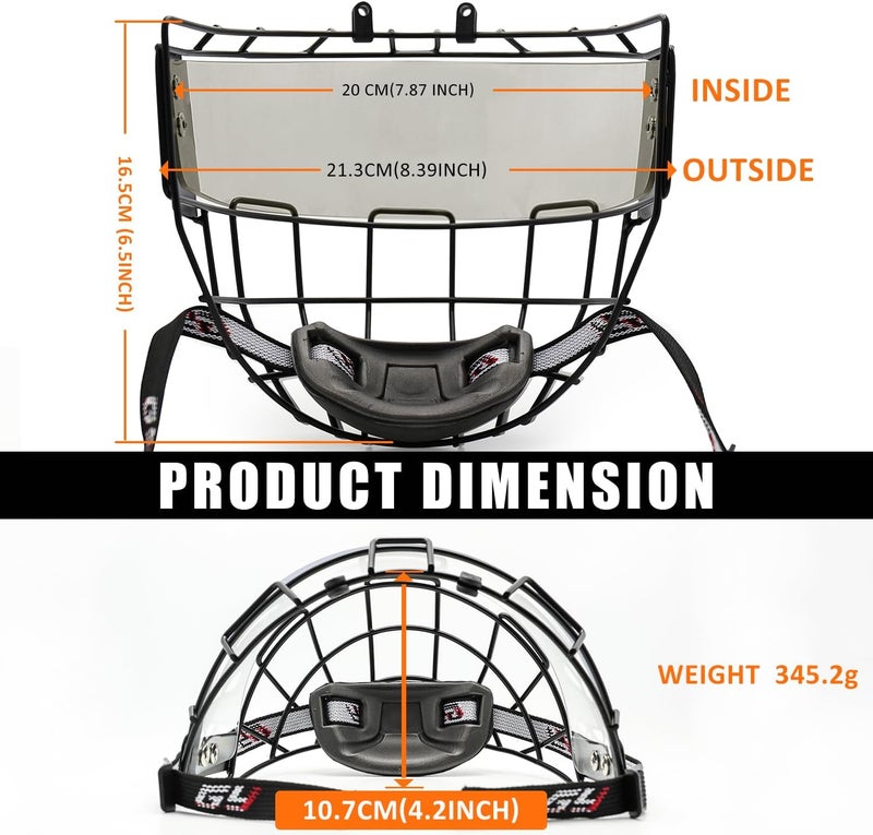 GY Hockey Helmet Cage & Face Shield Protector Combo Ice Hockey Full Face Shield Junior & Youth - Image 3
